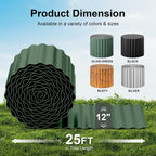 Land Guard Corrugated Metal Garden Edging, 12"×25Ft Steel Landscape Edging, Corrugated Metal Yard Edging Borders, Steel Edging for Landscaping, Garden Fence, Lawn, Flower Bed (Olive-Green)