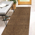 2' x 71' Runner Rugs with Rubber Backing, Indoor Outdoor Utility Carpet Runner Rugs, Stripe Brown, Can Be Used as Aisle for The RV and Boat, Laundry Room and Balcony