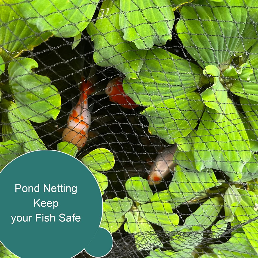 Bird Netting for Garden, 26 x 49FT Heavy Duty Anti Bird Netting Mesh with Ties and Landscape Staples for Vegetable, Fruit Trees & Other Plants, Lasting Against Birds Squirrels and Poultry, Black