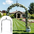 Metal Garden Arbor, 102.36” Tall Wrought Iron Archway for Climbing Plants & Flowers, British-Style Garden Trellis (Black)