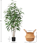 Artificial Eucalyptus Tree,4Ft Tree Fake Plant in Pot for Home and Office Decor,Potted Faux Plants Tall Artificial Trees for Indoor, Outdoor