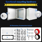 Outdoor Electrical Junction Box, 12 x 12 x8'' NEMA 4X Enclosure Box, Wall Mounted IP66 Waterproof & Dustproof Lockable Metal Junction Box