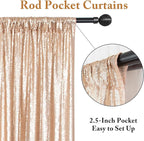ShinyBeauty Champagne Backdrops 2 Pieces Sequin Curtains 4FTx7FT Photograph Backdrop Shimmer Curtain Panels Sparkle Fabric Glitter Background for Party Wedding Holiday New Year Decor