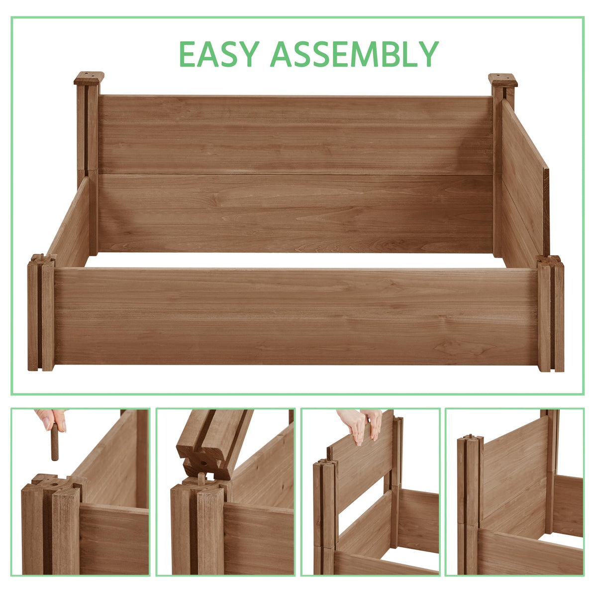 Yaheetech Raised Garden Bed Planter Box for Vegetables Growing, Dark Brown