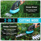 DURATECH Cordless Hedge Trimmer, 3.6V 2-in-1 Handheld Rechargeable Grass Trimmer & Hedge Shears with USB Type-C Cable, Built-in Li-ion Battery, Electric Shrub & Grass Shears for Garden, Yard and Lawn