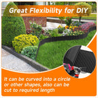 Corrugated Garden Edging,8"×20Ft Galvanized Steel Landscape Edging & Lawn Edging Border,Metal Garden Border for Flower Beds,Garden,Lawn,Raised Beds & Tree Surrounds(Black)