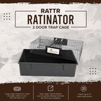 Rugged Ranch Ratinator Live Rat and Mouse Trap Cage, Humane Multi Catch Rodent Control - Indoor or Outdoor Large Metal Wire Catcher with Dual Door for Rats and Mice