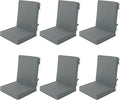 Outdoor Chair Cushions 20x20, Water-Resistant & Fade-Resistant, Patio Furniture Lawn Dining Chair Seat Replacement with High Back, Ties Zipper, Removable Cover, Set of 6, Dark Grey