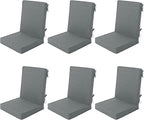 Outdoor Chair Cushions 20x20, Water-Resistant & Fade-Resistant, Patio Furniture Lawn Dining Chair Seat Replacement with High Back, Ties Zipper, Removable Cover, Set of 6, Dark Grey