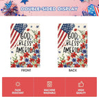AVOIN colorlife 4th of July Patriotic Memorial Day Garden Flag 12x18 Inch Double Sided Outside, American Stars and Stripes God Bless America Floral Yard Outdoor Decoration