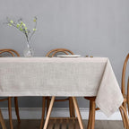 maxmill Lux Faux Linen Tablecloth with Slubby Yarn Textured Weaves Wrinkle Free Anti-Shrink Soft Table Cloth for Kitchen Dining Tabletop for Outdoor and Indoor Use Rectangle 60 x 84 Inch Natural