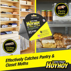 HOY HOY Pheromone-Infused Glue Traps – 4 Traps (2 Packs), Effective for Pantry & Closet Moths, Dual Hanging/Placement Options, Lasts Up to 3 Months