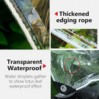 8' X 12' Clear Vinyl Tarp, 14 Mil Clear Tarps Heavy Duty Water Resistant, 400g/m² Thickened Tear Resistant with Metal Grommets, for Patio Porch and Garden Chicken Coop