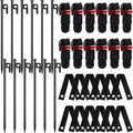 Sintuff 36 Pcs Heavy Duty Tree Stake Kits Stake and Support for Young Leaning Tree Anchor Straightening Kit, 15.8'' Support Straps, 11.8'' Steel Stakes, 13.12ft Rope(Black)
