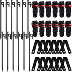 Suzile 60 Pcs Tree Stake Kit, Heavy Duty Tree Staking and Supports for Leaning Trees Include 11. 8'' Steel Stakes 15. 8'' Support Straps 13. 12 ft Ropes for Anchoring Hurricane Protection (Black)