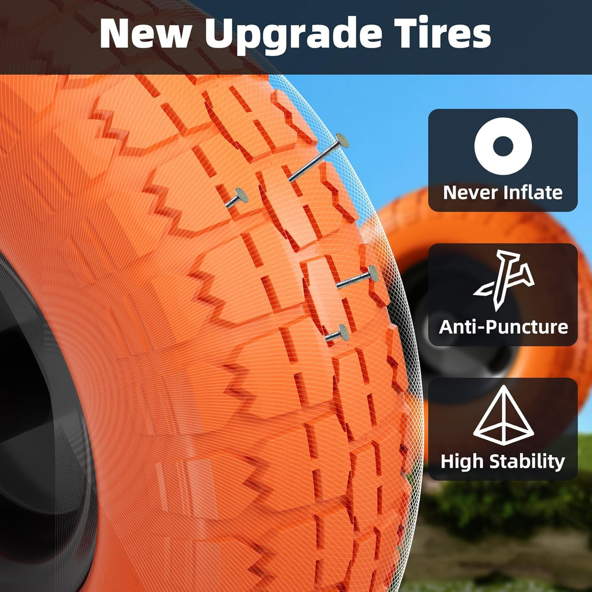 【UPGRADED】4.10 3.50-4 Tire and Wheel, 10 Inch Flat Free Tires 4 Pack with 5/8” Axle Bore Hole and Double Sealed Bearings, for Dolly Tires/Hand Truck/Dump Cart