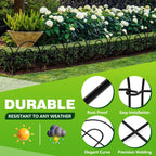 Decorative Garden Fence, 21.67ft(L) x 17in(H) Metal Fencing, 20 Pack, Black, Classic Style, Animal Barrier, Garden Border