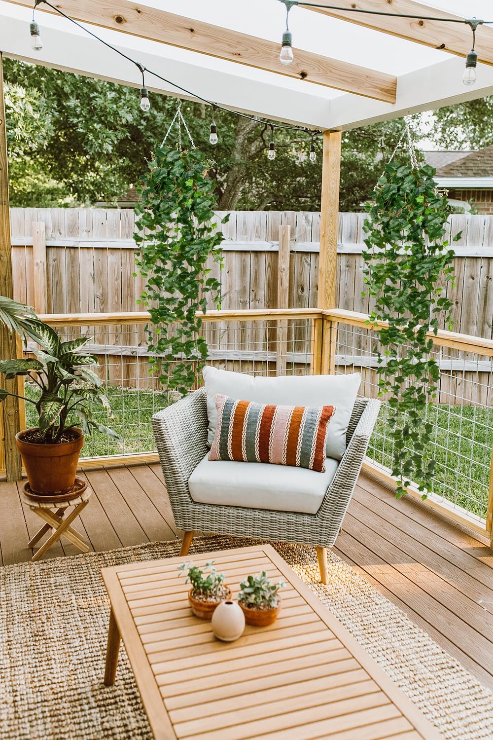 Hollyone Artificial Hanging Plants 6FT Fake Ivy Vine Faux Ivy Leaves Hanging Plant Greenery for Wall House Room Patio Indoor Outdoor Home Shelf Office Wedding Decor