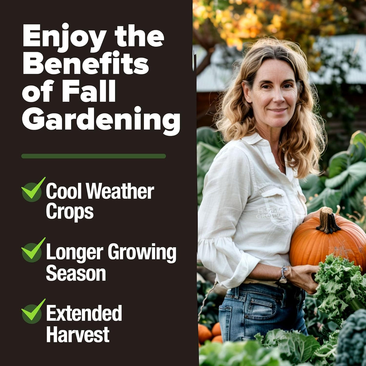 HOME GROWN 12 Fall Vegetable Seeds 6,000+ 𝗨𝗦𝗔 Heirloom 𝗡𝗢𝗡-𝗚𝗠𝗢 Seeds for Fall & Winter Planting – Beets, Broccoli, Cabbage, Kale, Onion, Pumpkin, Turnip, Lettuce, Peas & More for Home Garden