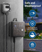 DEWENWILS 30W Outdoor Low Voltage Transformer with Timer and Photocell Light Sensor, 12V DC, ETL Listed
