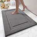LUMI Bathroom Rugs Non Slip, Ultra Soft, Absorbent, Quick Dry, Washable Bath Mat, Upgraded Premium Microfiber, Plush Carpet for Bathtub and Shower Floor, Dark Grey, 24x36