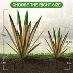 Homight Large Agave Sculpture Rustic Metal Agave Plant Outdoor Interior Decoration Outdoor Lawn Decoration Yard Wooden Posts Matching Garden Suitable for Patio