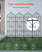 VEVOR 71 x 20 in, 4 Packs Rustproof Metal Garden Flower Trellis, Outdoor Climbing Rose & Cucumber Support, Decorative Clematis Trellis for Courtyards & Lawns