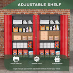 Greenvelly Metal Garage Storage Cabinet with Doors and Adjustable Shelves,72" Steel Lockable File Cabinet for Home Office,Garage,School(Black Red,32" W x 16" D)