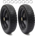 AR-PRO (2-Pack) 13" Flat Free Tire and Wheel - with 5/8" Axle Bore Hole, 2.17" Offset Hub - 13 lnch Solid Wheels Compatible with Garden wagon Cart,Hand Trucks,Utility Cart and Lawnmower Yard Trailers