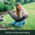 Beuta Landscape Edging | Garden Edging Border | Faux Stone Blocks for Lawn Edging, Flower Beds & Yard Edging – 10 Pack | Each Section Has 6 Blocks 48" L x 4" W x 6.5" H | 20 Spikes | Charcoal