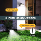 Linkind Solar Lights Outdoor Waterproof IP67, StarRay Dusk-to-Dawn Outdoor Solar Lights, 3 Lighting Modes Solar Spot Lights Outdoor for Garden, Yard, Landscape (Daylight, 4 Pack)