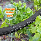 TigeJoy 150FT Flat Soaker Hose, Heavy Duty Double Layer Garden Watering Hose, Flexible Leakproof Drip Irrigation Hose for Raised Beds, Lawns & Vegetables, Save 80% Water