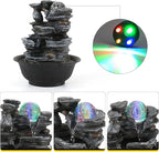Dyna-Living Tabletop Water Fountain Indoor Waterfalls Fountains with Colored LED Light Decorative Feng Shui Tabletop Fountain with Automatic Pump Best Home Gifts for Friends or Family