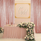Sugargirl Rose Gold Sequin Backdrop Curtain 4 Panels 2FTx8FT Glitter Rose Gold Background Drapes Sparkle Photography Backdrop for Party Wedding Birthday Wall Decoration