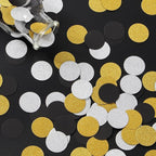 Silver Black Gold Party Decorations - 300Pcs Paper Glitter Confetti Birthday New Years Eve Retirement Graduation Classroom Table Decor Supplies