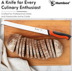 12-Inch Serrated Bread Knife, Premium High Carbon Stainless Steel Blade Knife for Bread with Ergonomic Handle, NSF Certified, DT-30 Series, Orange