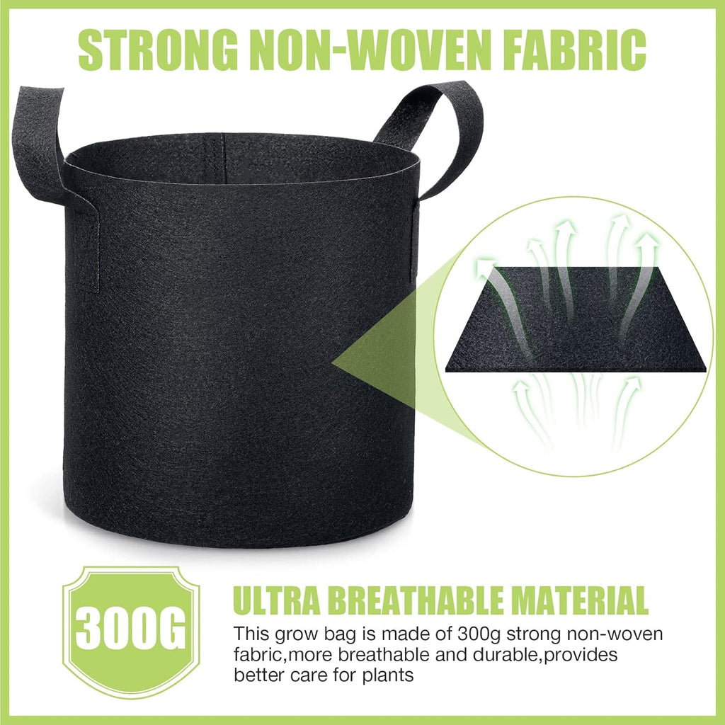 Boao 30 Pack 3 Gallon Grow Bags Aeration Fabric Pots for Plants with Handles Thickened Non Woven Grow Pots Bulk Plant Bags for Garden Vegetable Flower