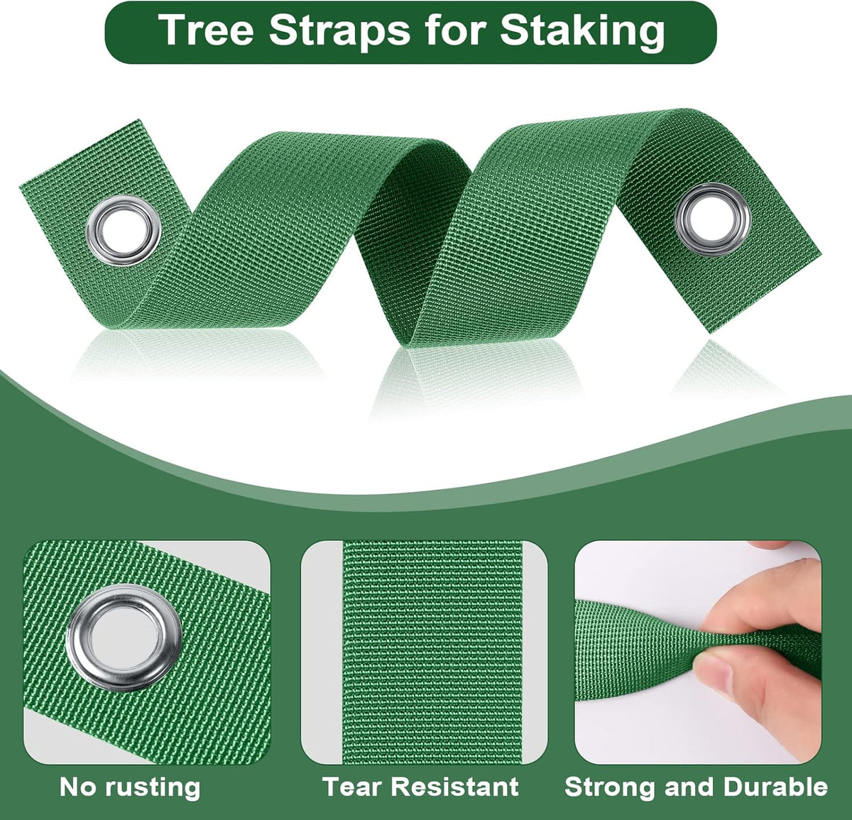 300 PCS Tree Straps for Staking, Tree Support Straps for Guying Staking Newly Planted Sapling Straight and Hurricane Protection, Heavy Duty Tree Stake Straps for Straightening