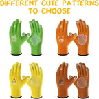 COOLJOB Breathable Toddler Work Gloves for Gardening Boy Girl Ages 2-4 Small, Nylon Kids Garden Gloves with Grip, Children Yard Gloves for Digging Weeding Landscaping, Green & Orange, 2 Pairs
