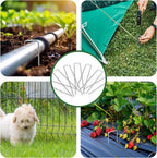 6 Inch Galvanized Landscape Staple, 11 Gauge Heavy Duty Garden Stakes for Barrier Fabric, Plant Stakes Ground Anchors 50 Pack