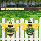 Metal Wall Planter Bee Wall Mounted Planters Small Flower Pot with Drainage for Indoor Outdoor Farmhouse Hanging Planter Succulent Plant Container Vertical Garden Yard Decor