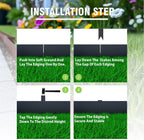 20ft. 6-Pack Galvanized Metal Edging for Landscaping - 40" L x 8" H Metal Landscape Edging with 6 Stakes, Hammer-in Steel Garden Border for Flower beds, Lawn & Yard (Black)