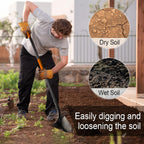 Shovel for Digging, Metal Shovel with Long Fiberglass Handle, Heavy Duty Shovel for Digging, 58 Inches