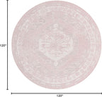 Unique Loom Outdoor Traditional Collection Area Rug - Valeria (10' Round, Pink/ Ivory)