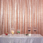 SquarePie Sequin Backdrop Non-Transparent Background Sparkly Curtain for Wedding Party 6FT x 6FT Rose Gold