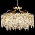 Gold Crystal Chandeliers for Dining Room Light Fixture, 24" Modern Round Chandeliers，8 Lights Luxury Ceiling Pendant Ceiling Lighting for Dining Room Bedroom Entryway Foyer Staircase