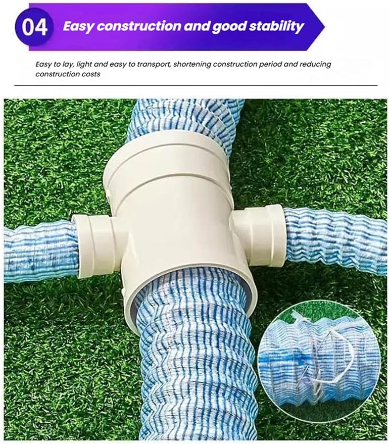 French Drain Pipe，Flexible Underground Drainage Tube,Soft Infiltration Pipe,\U200b DIY Construction Site(8cm/3.1in 32.8ft)