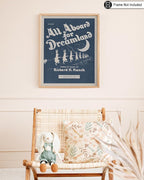 Poster Master All Aboard For Dreamland Poster - Retro Children's Lullaby Print - Story Book Art - Bunny Art - Rabbit Art - Aesthetic Art - Kid's Bedroom or Nursery Wall Decor, 18x24 Unframed Wall Art
