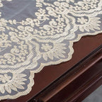 ARTABLE Rectangle Table Runner Lace Macrame Embroidered Table Runners with Exquisite Vintage Shabby Chic for Holiday Wedding Long Dinner Tables (Light Gold, 12 x 96 Inch)