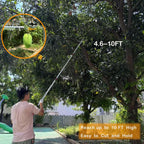 4.6-10ft Extendable Tree Pruner,Telescopic Tree Trimmer Pole Saw, Branch Cutter,Upgrade Steel Saw blade,Fruit Picker and Pruning Shears Gardening,Lightweight & Portable Lopper with a Fruit Mesh Bag